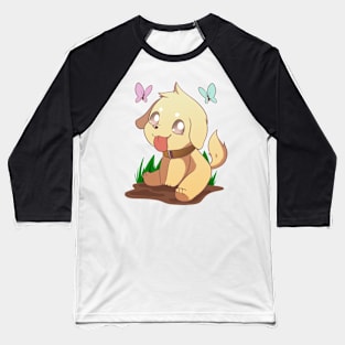 Cute chibi golden retriever dog Baseball T-Shirt